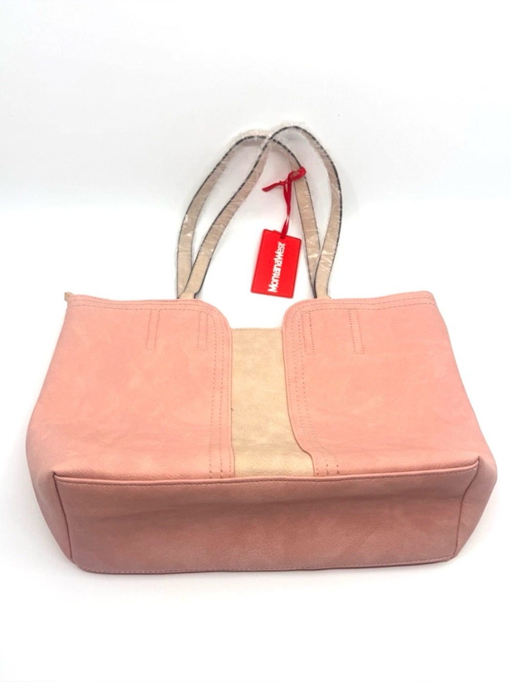 NWT Montana West Pink and Cream Tote Bag with Zipper Closure - Printed Lining